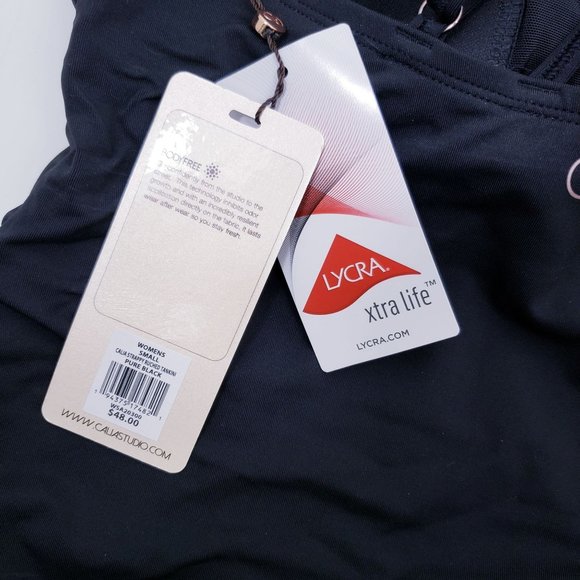 New CALIA Women's Strappy Ruched Tankini Top Size S Black - Picture 8 of 11